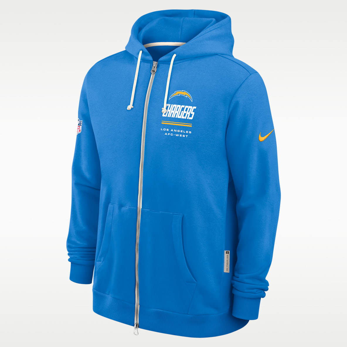 Los Angeles Chargers Sideline Standard Issue Men's Nike Dri-FIT NFL Full-Zip Hoodie