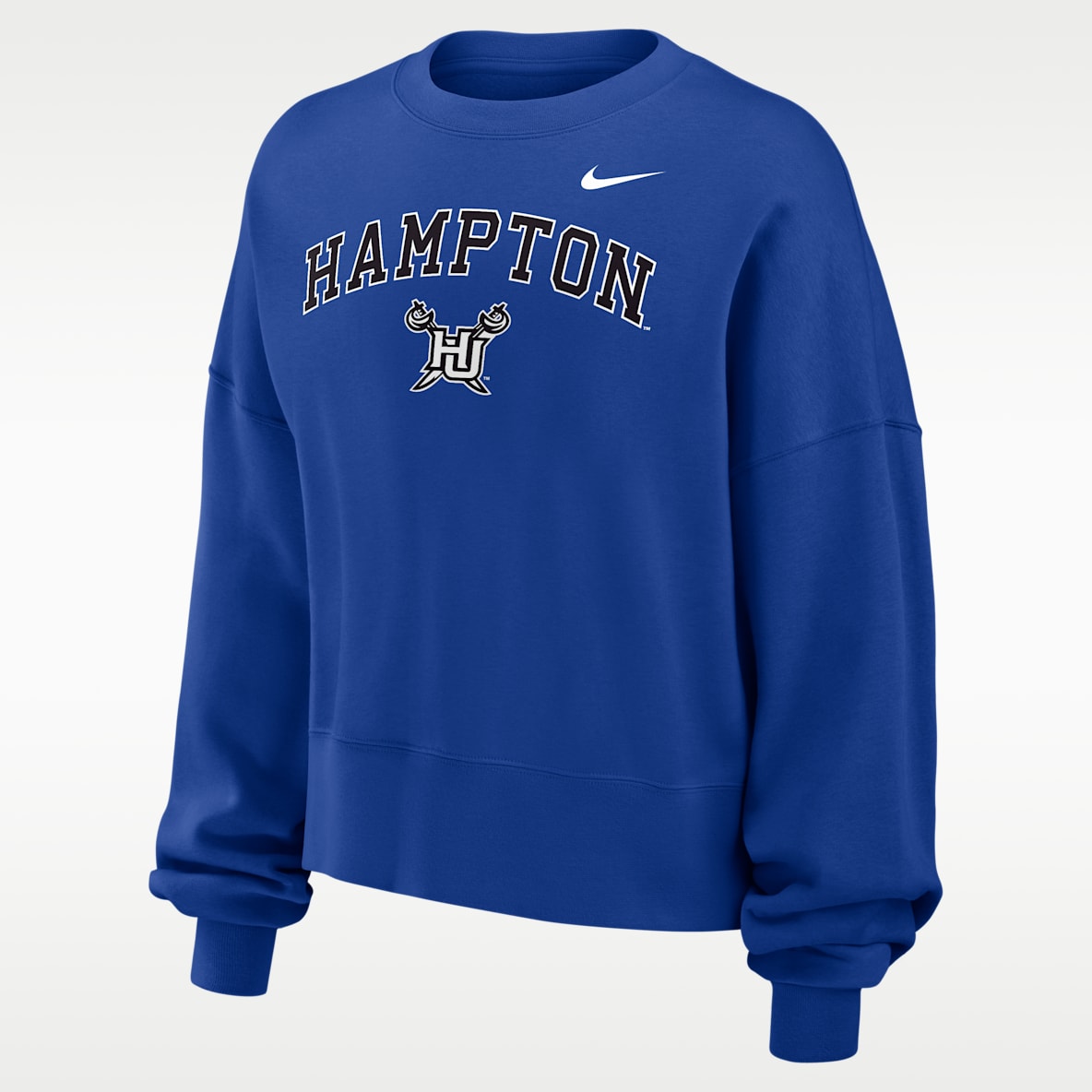 Nike College (Hampton University) Sudadera de cuello redondo para mujer Phoenix Fleece
