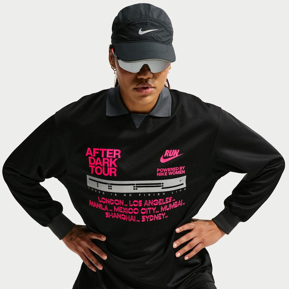 Nike After Dark Tour Playera de correr de manga larga Dri-FIT para mujer