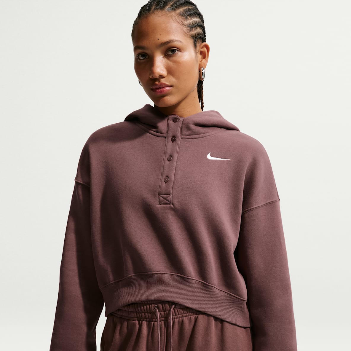 Nike Sportswear Phoenix Fleece Women's Oversized Cropped Henley Hoodie