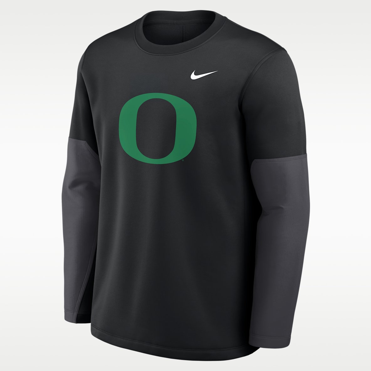 Oregon Sideline Coach Playera de manga larga universitaria Nike Therma-FIT para hombre