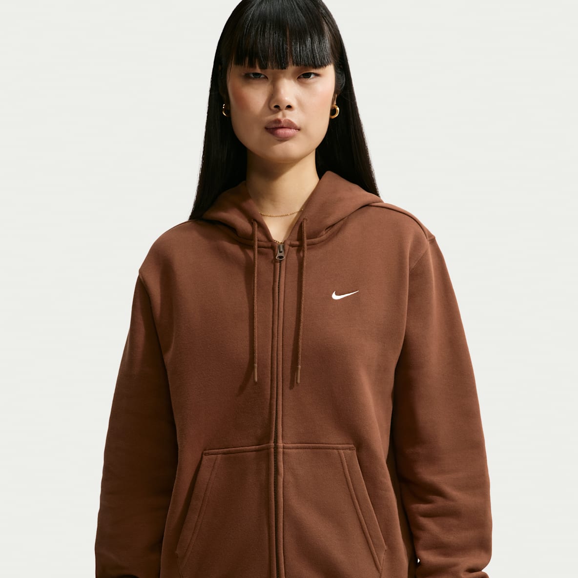 Nike Studio Fleece Medium Weight Dameshoodie met rits over de hele lengte