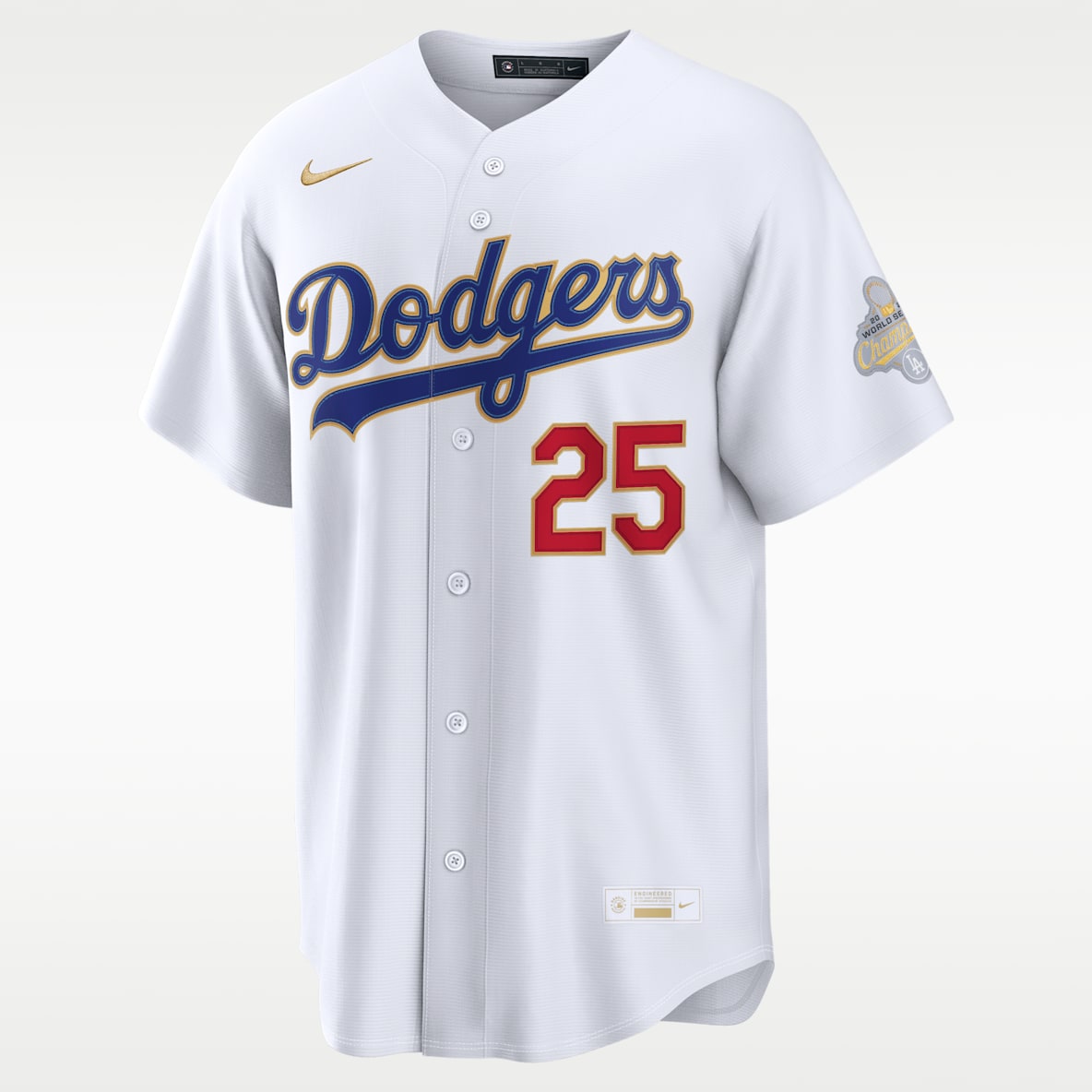 Tommy Edman Los Angeles Dodgers 2025 World Series Champion Gold Series Men's Nike MLB Stadium Jersey
