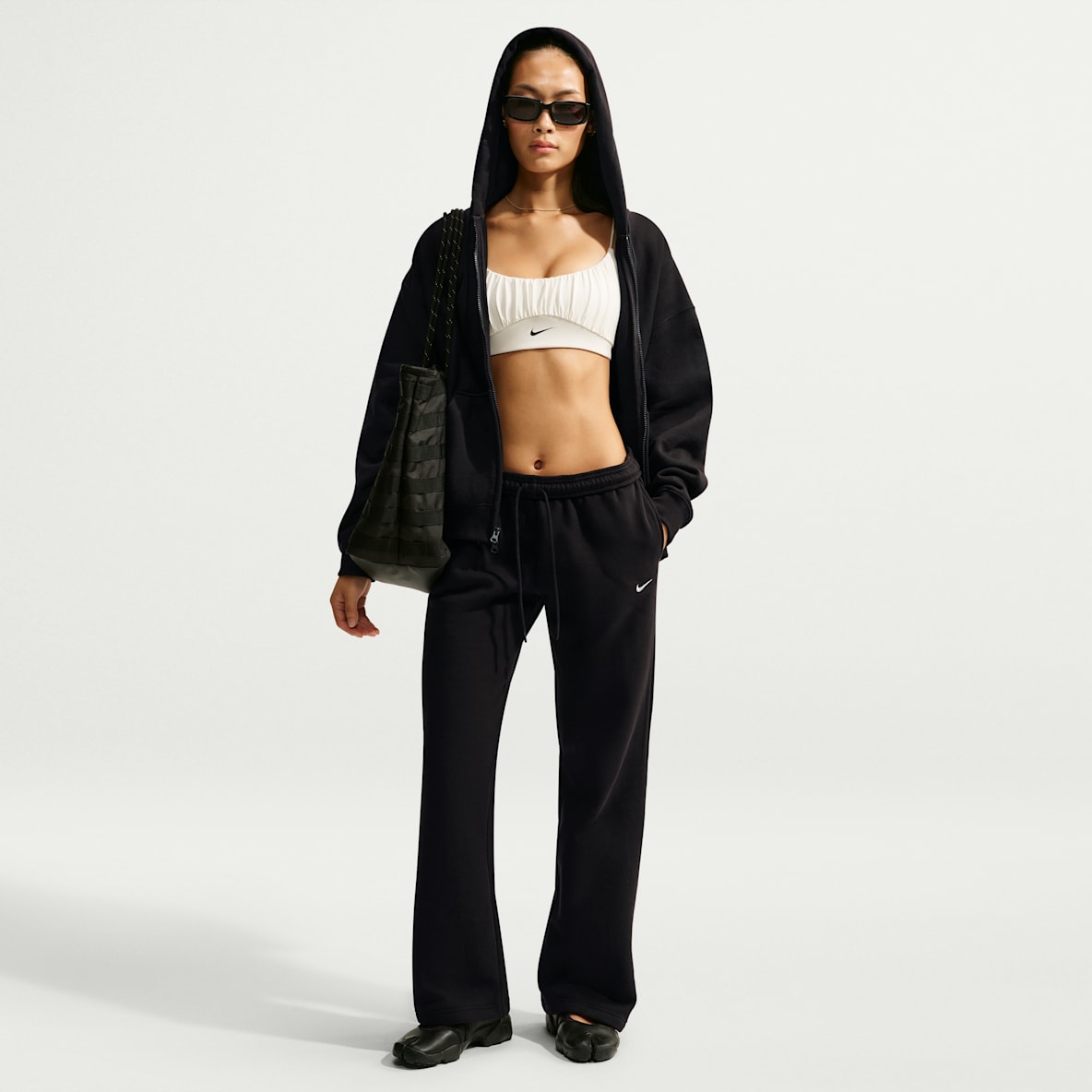 Nike Studio Fleece Medium Weight Women's Mid-Rise Open-Hem Trousers
