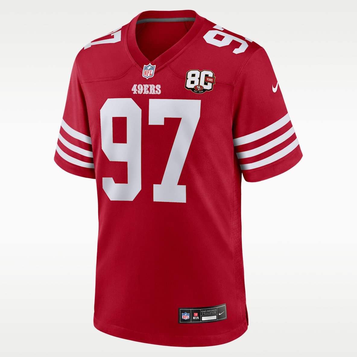 Nick Bosa San Francisco 49ers 80th Anniversary Men's Nike NFL Game Jersey