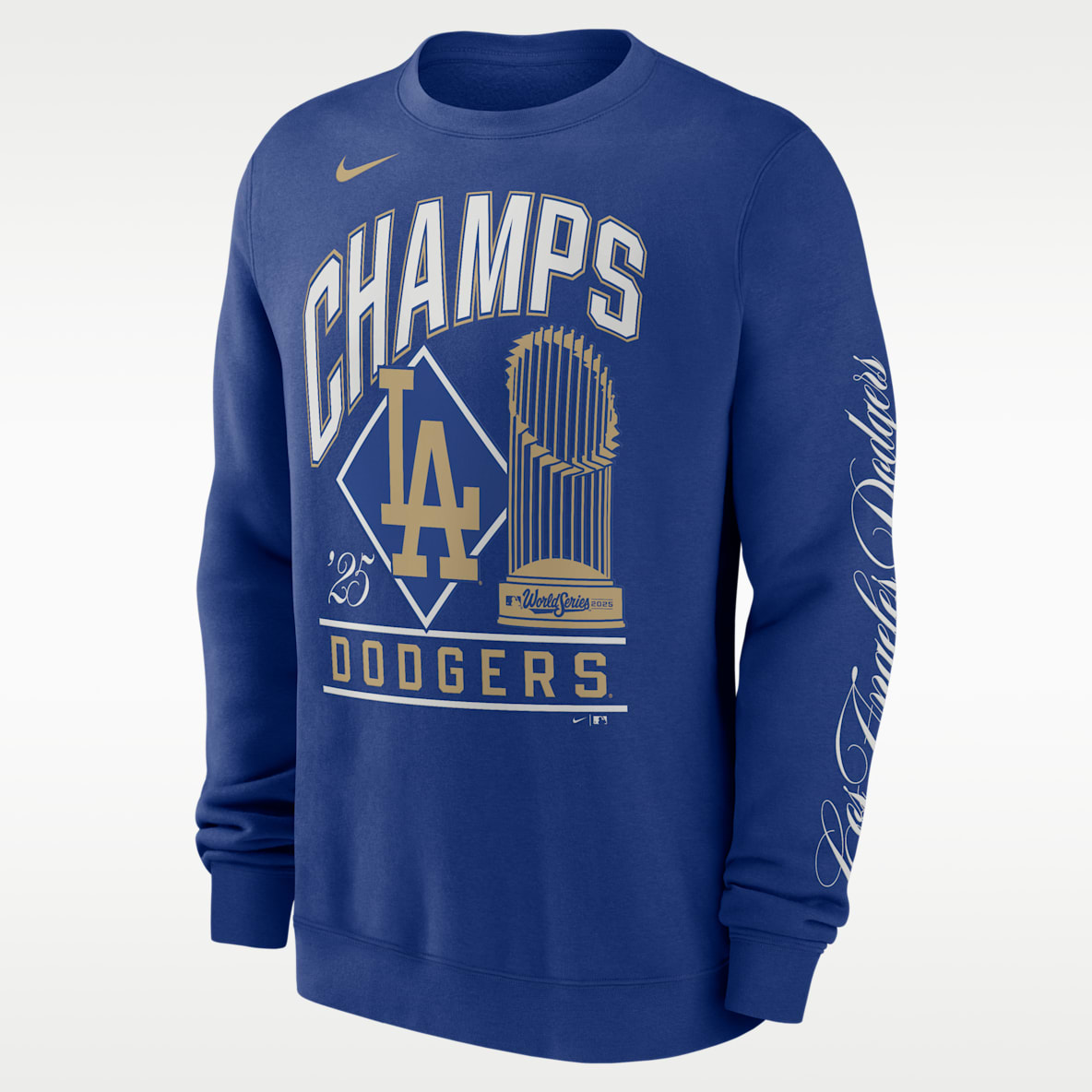 Los Angeles Dodgers 2025 World Series Champion Gold Series Men's Nike MLB Pullover Crew