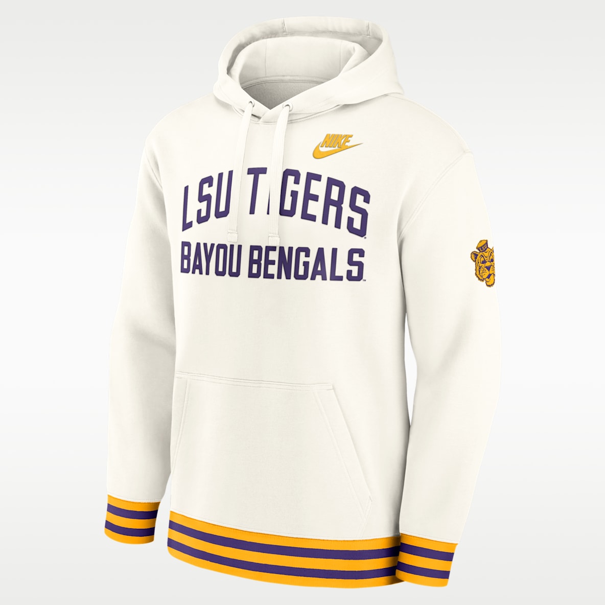 LSU Legacy Sudadera con gorro sin cierre universitaria Nike para hombre