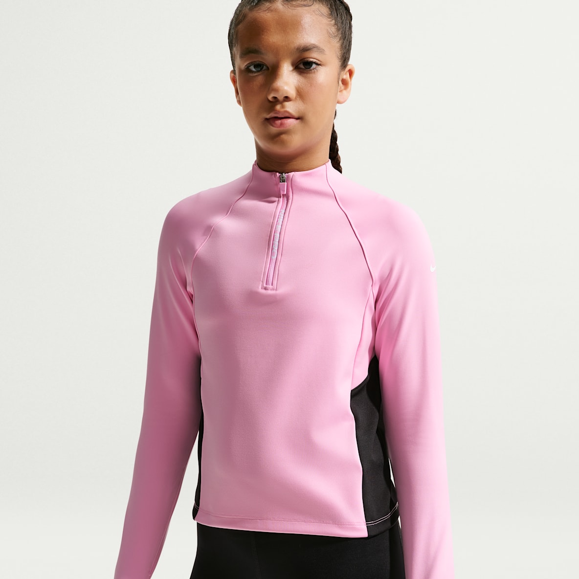Nike Pro Dri-FIT-Longsleeve mit Halbreißverschluss für ältere Kinder (Mädchen)