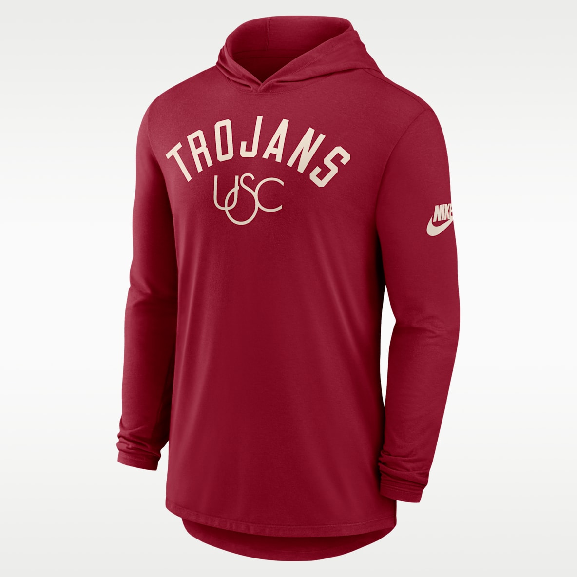 USC Legacy Arch Playera universitaria Nike Dri-FIT con gorro de manga larga para hombre
