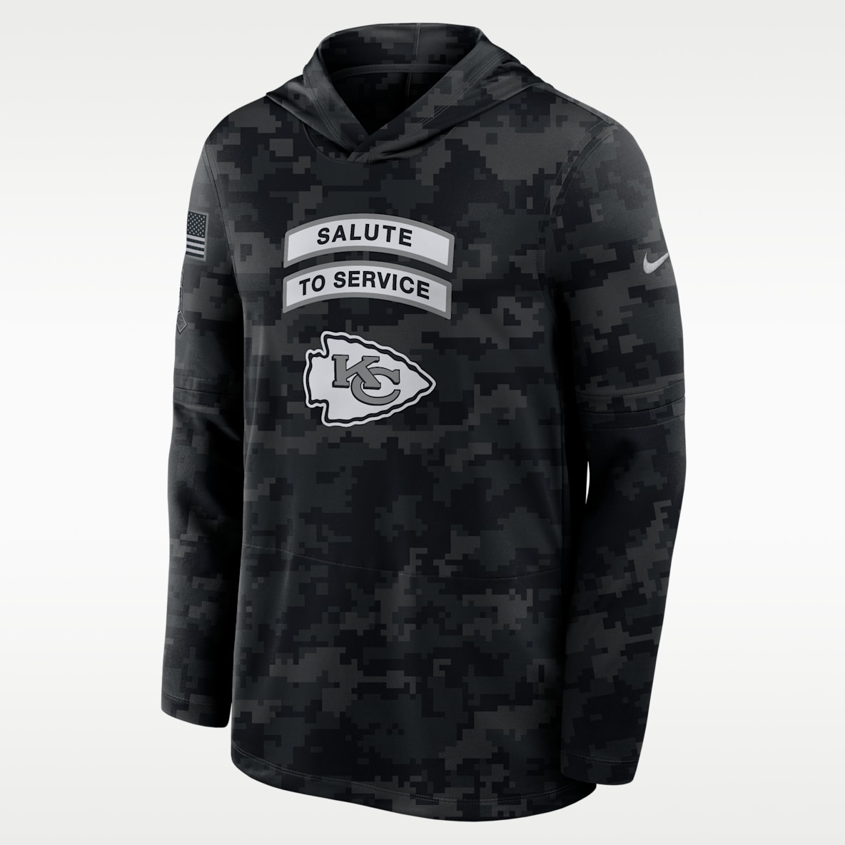 Kansas City Chiefs Salute to Service Sideline Men's Nike Dri-FIT NFL Long-Sleeve Hooded Top