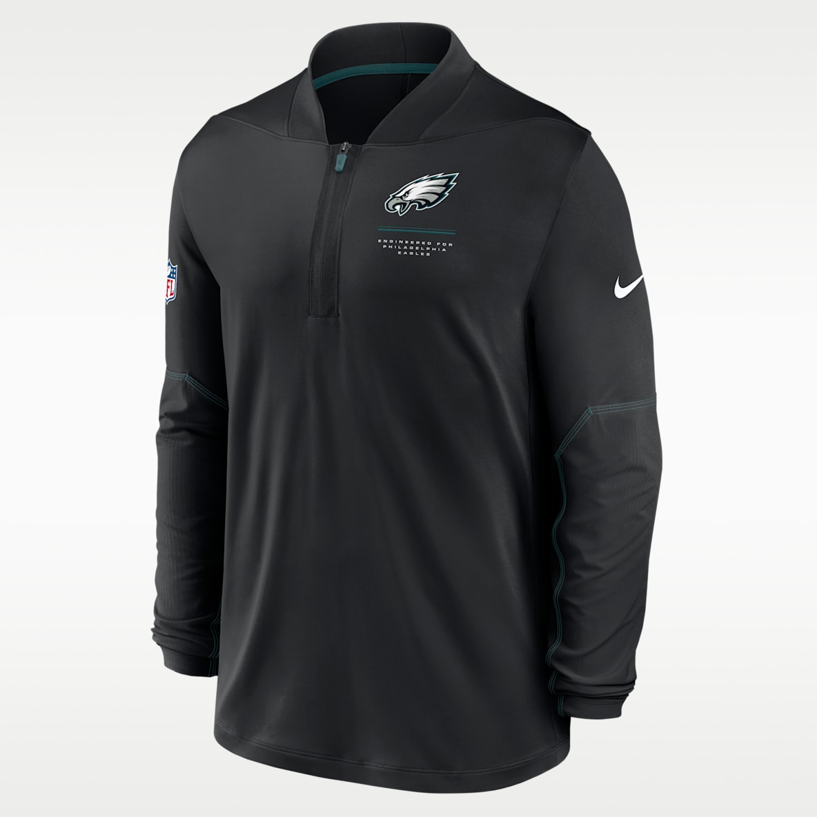 Philadelphia Eagles Sideline Playera Nike Dri-FIT de la NFL de medio cierre para hombre