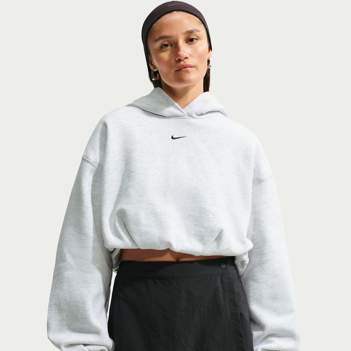 Nike Studio Fleece Medium Weight Women's Oversized Cropped Hoodie