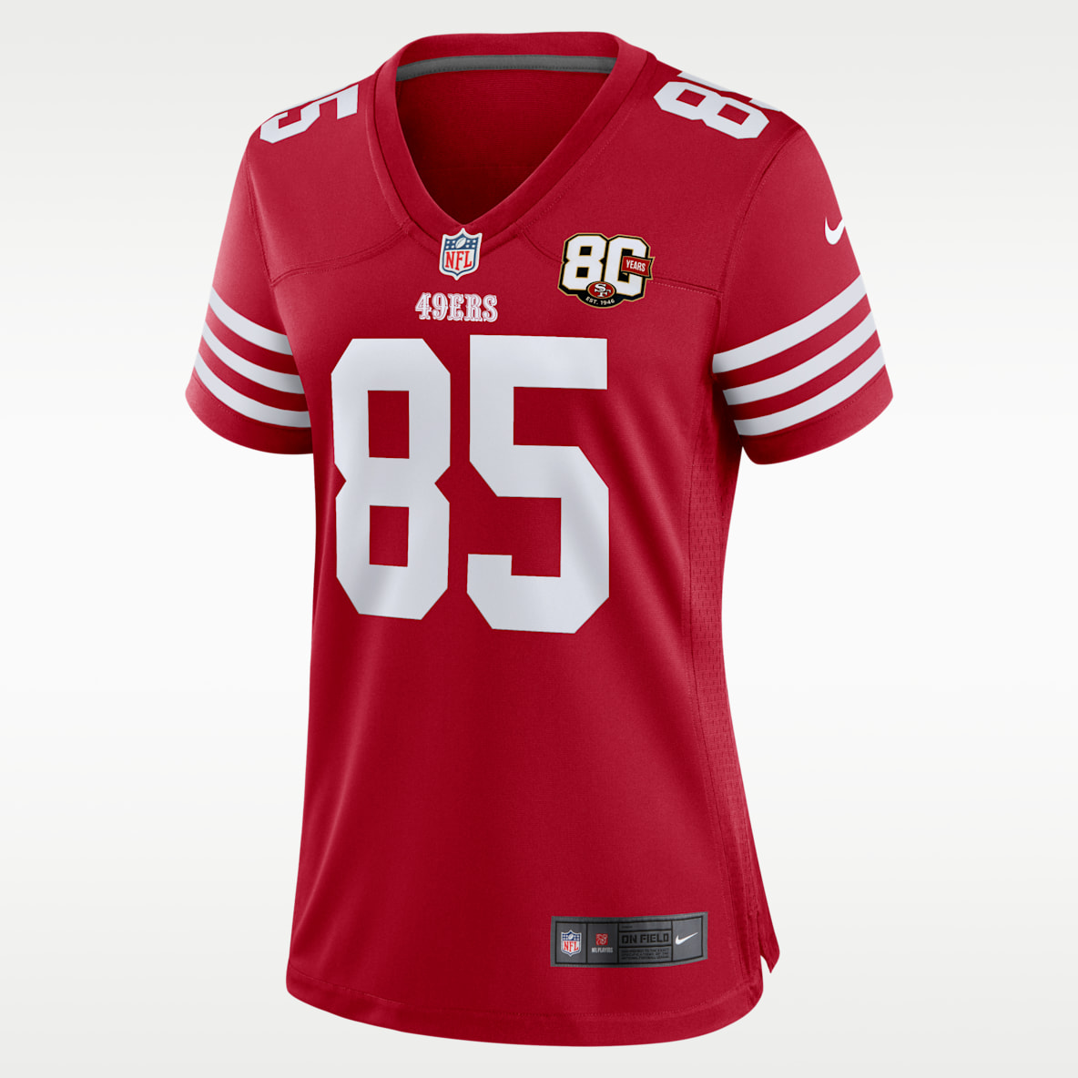 George Kittle San Francisco 49ers 80th Anniversary Women's Nike NFL Game Jersey