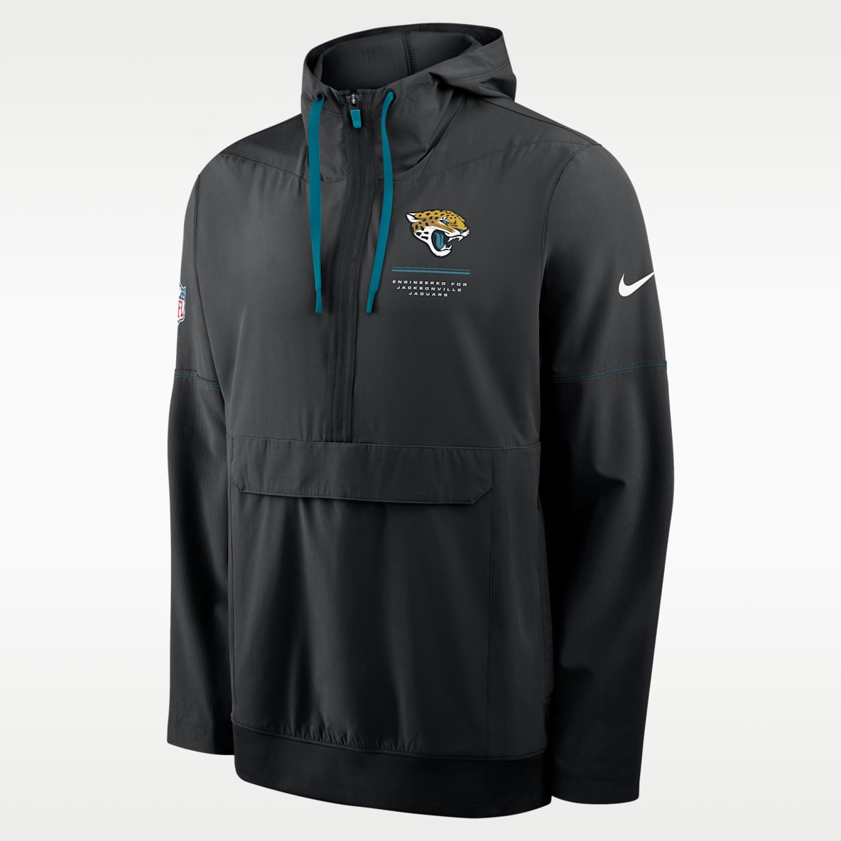 Jacksonville Jaguars Sideline Anorak Chamarra Nike de la NFL de medio cierre con gorro para hombre