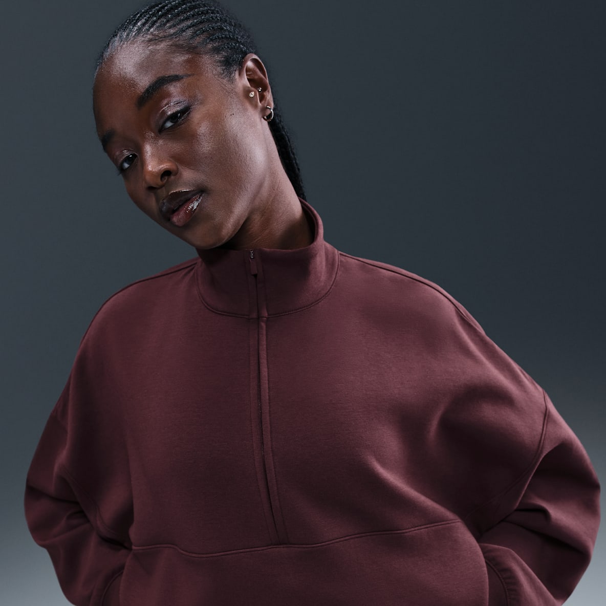 Nike 24.7 ImpossiblySoft Women's Dri-FIT Oversized 1/2-Zip Top