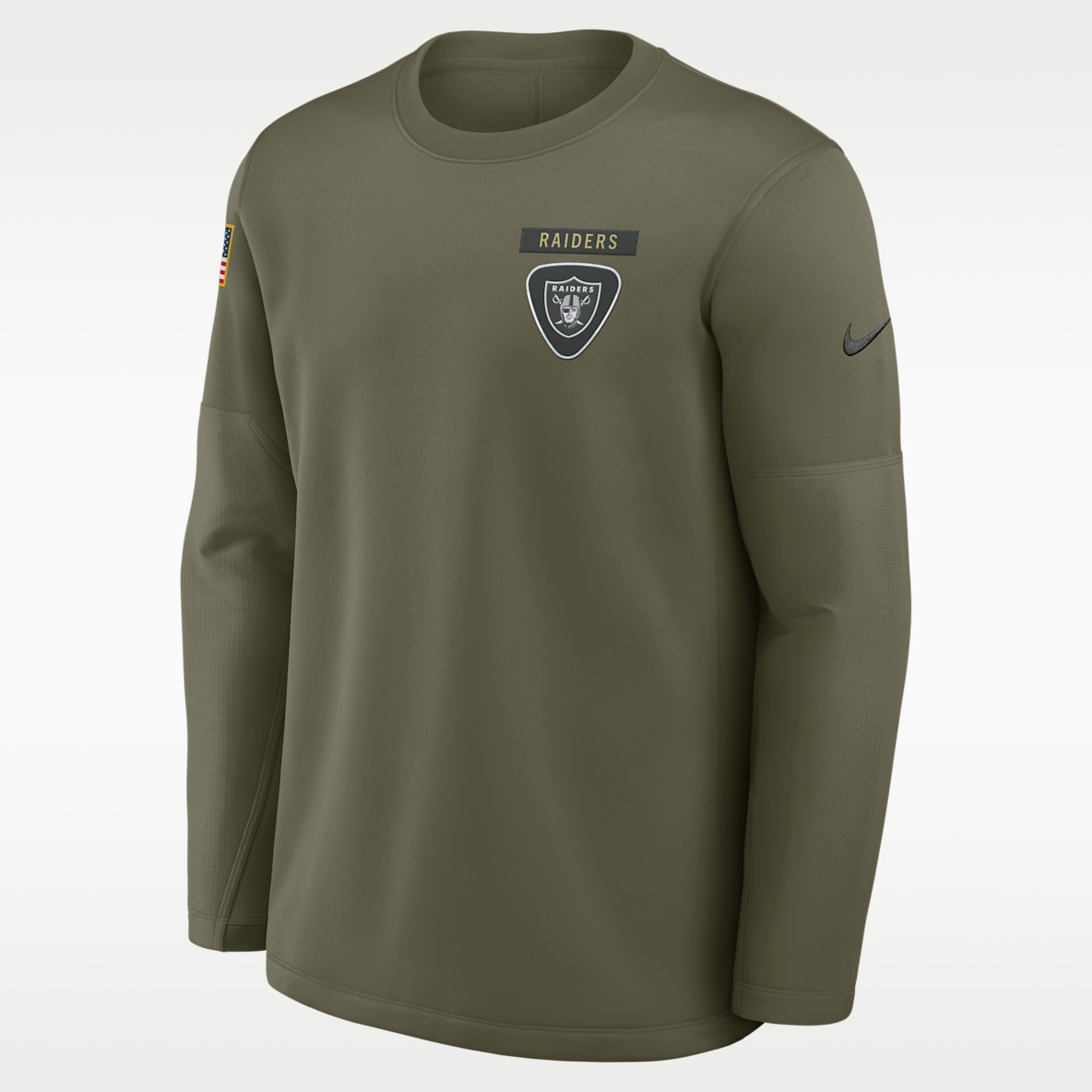 Las Vegas Raiders Salute to Service Sideline Triumphant Win Coach Men's Nike NFL Pullover Crew