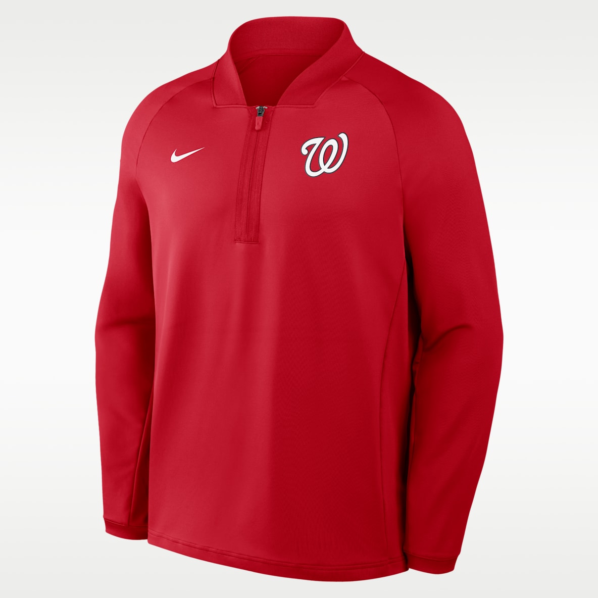 Washington Nationals Authentic Collection Playera de manga larga Nike Dri-FIT de la MLB de medio cierre para hombre
