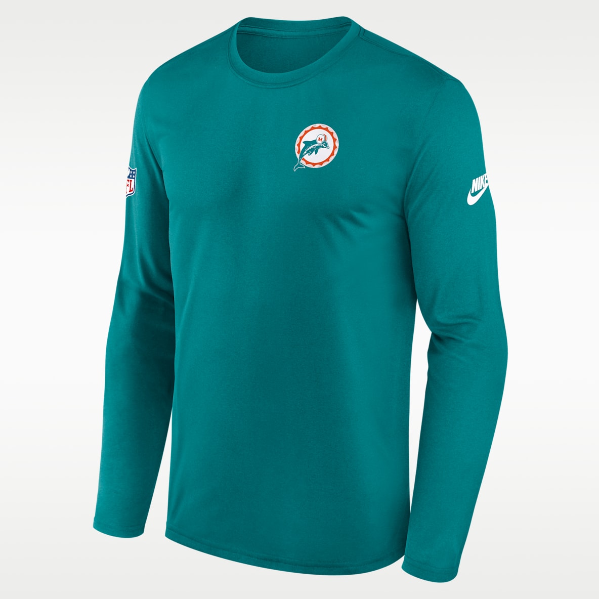 Miami Dolphins Alt Legend Small Logo Men's Nike Dri-FIT NFL Long-Sleeve T-Shirt