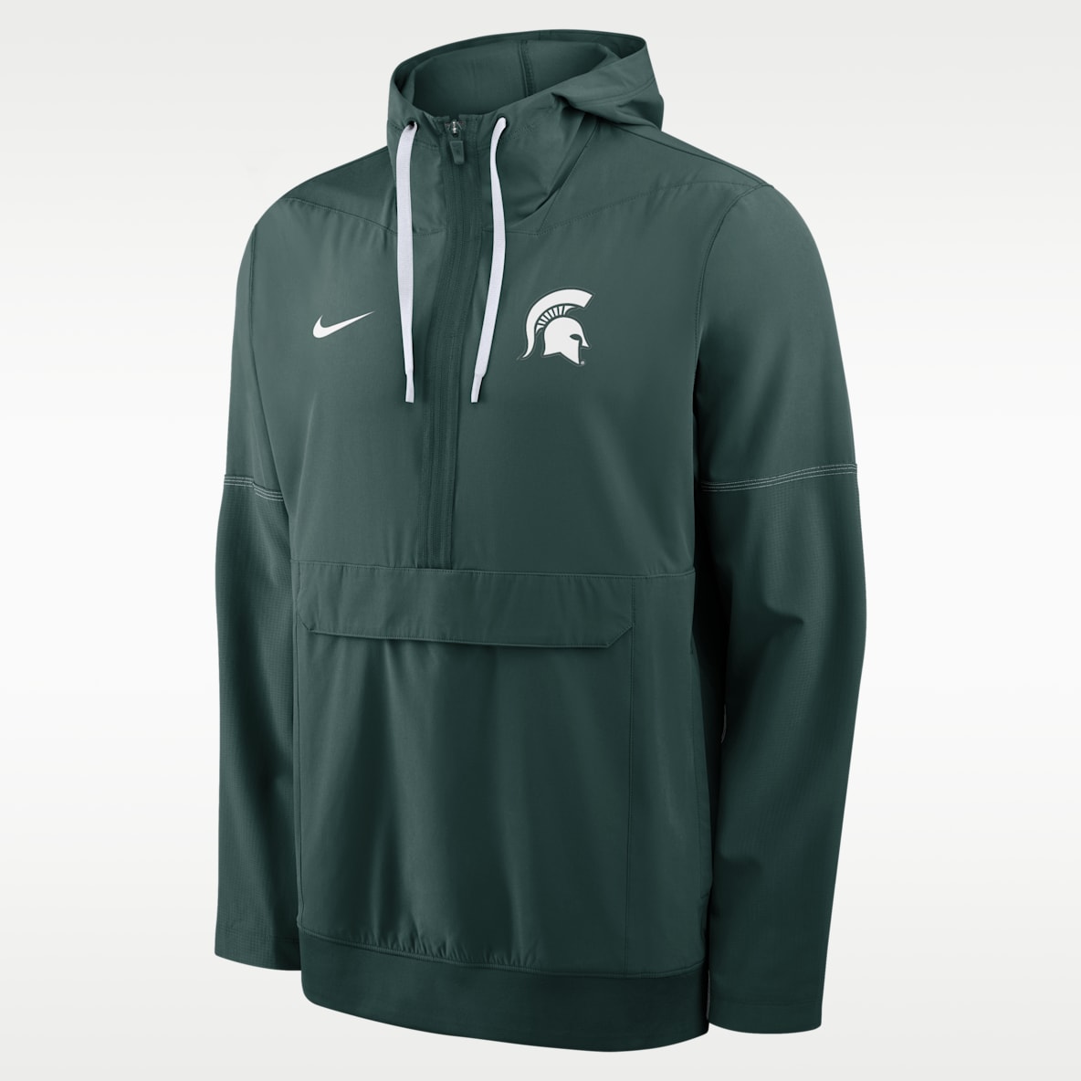Michigan State Sideline Anorak Chamarra universitaria Nike con gorro de medio cierre para hombre