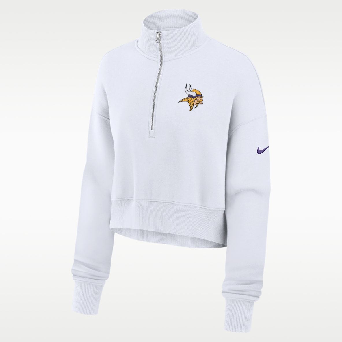 Minnesota Vikings Primetime Phoenix Women's Nike NFL Oversized Cropped 1/4-Zip Crew