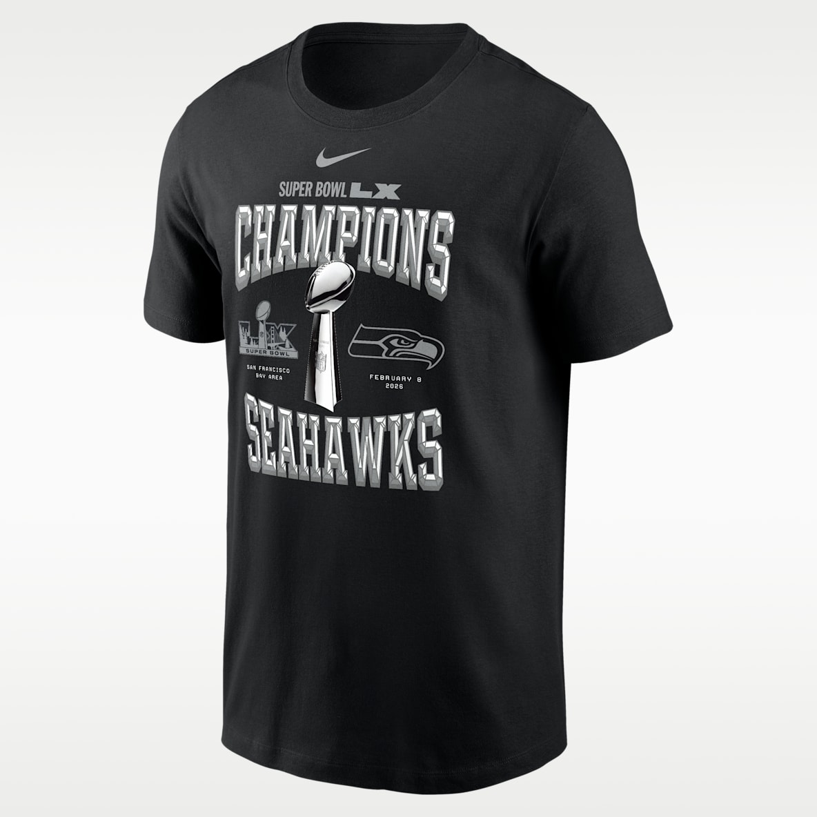 Seattle Seahawks Super Bowl LX Champions Trophy Collection Playera Nike de la NFL para hombre