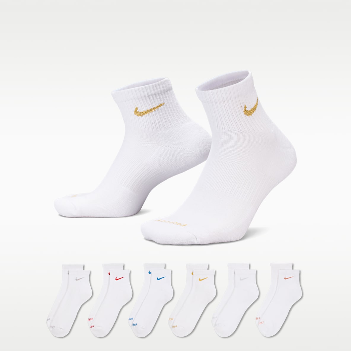 Nike Everyday Plus Cushioned Calcetines de entrenamiento hasta el tobillo (6 pares)