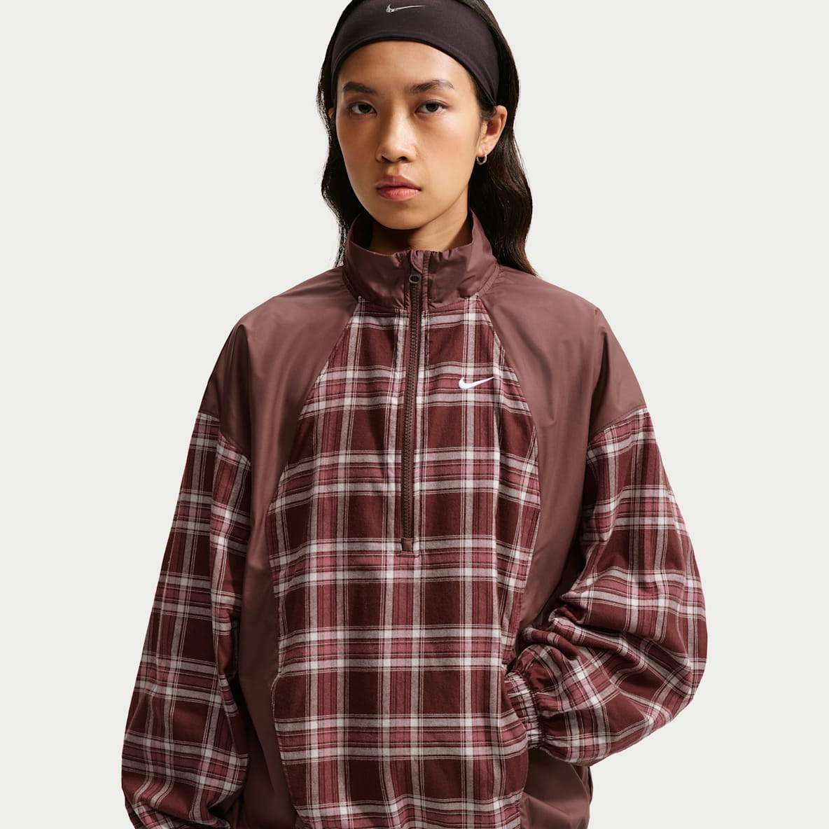 Nike Sportswear Women's Oversized Plaid Flannel Anorak Jacket