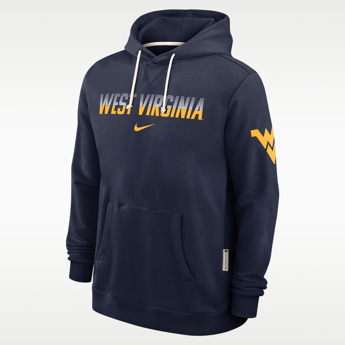 West Virginia Sideline Standard Issue Sudadera con gorro sin cierre universitaria Nike Dri-FIT para hombre