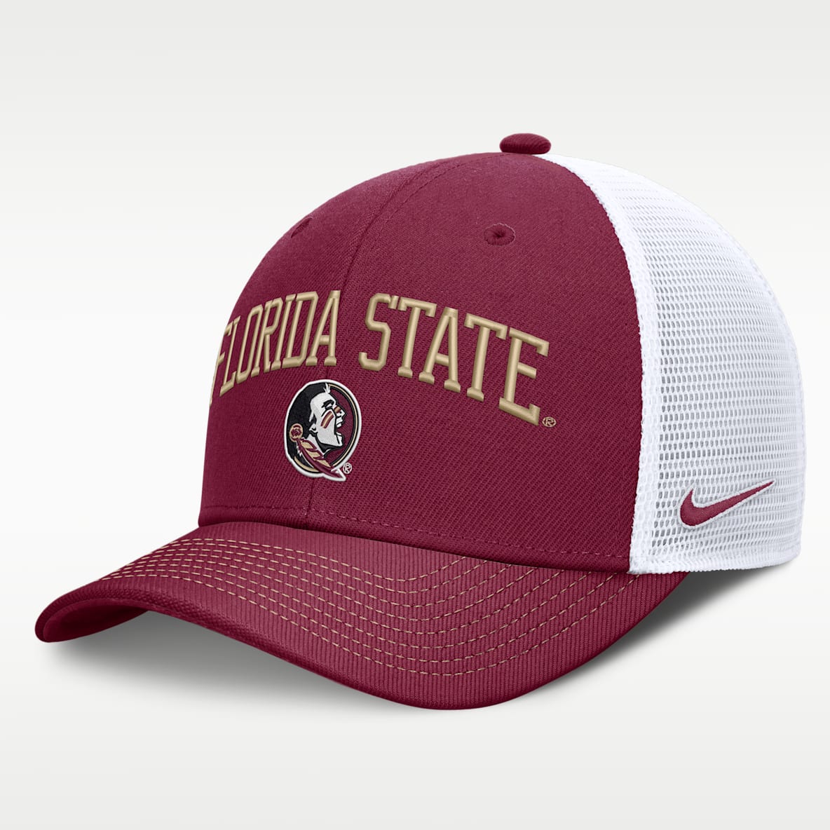 Florida State Primetime Arched Men's Nike Dri-FIT College Trucker Adjustable Hat