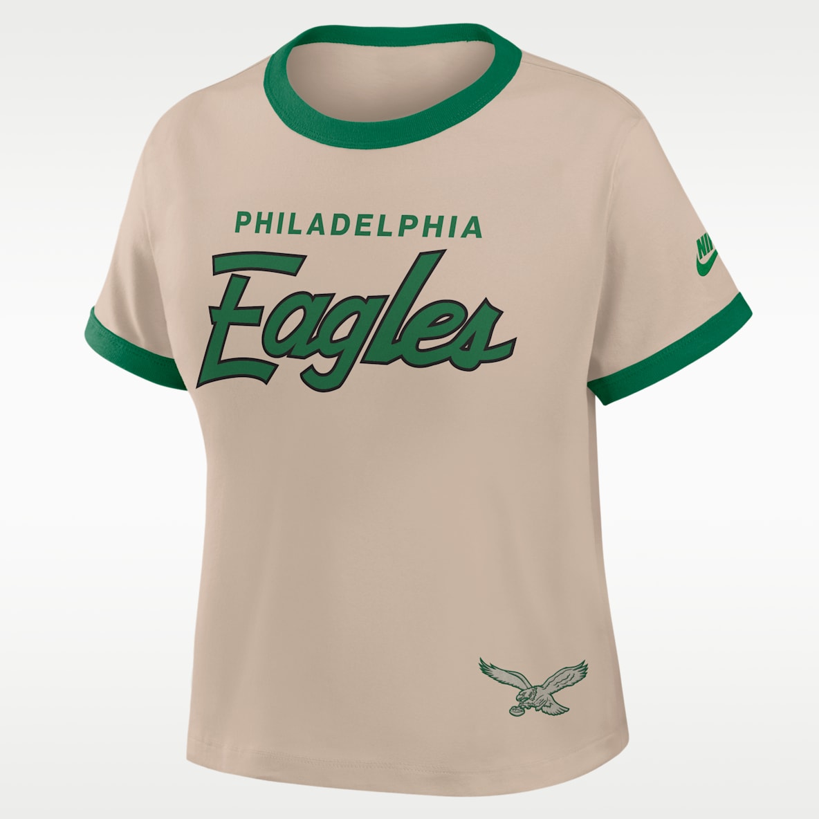 Philadelphia Eagles Rewind Ringer Mod Women's Nike NFL Cropped T-Shirt