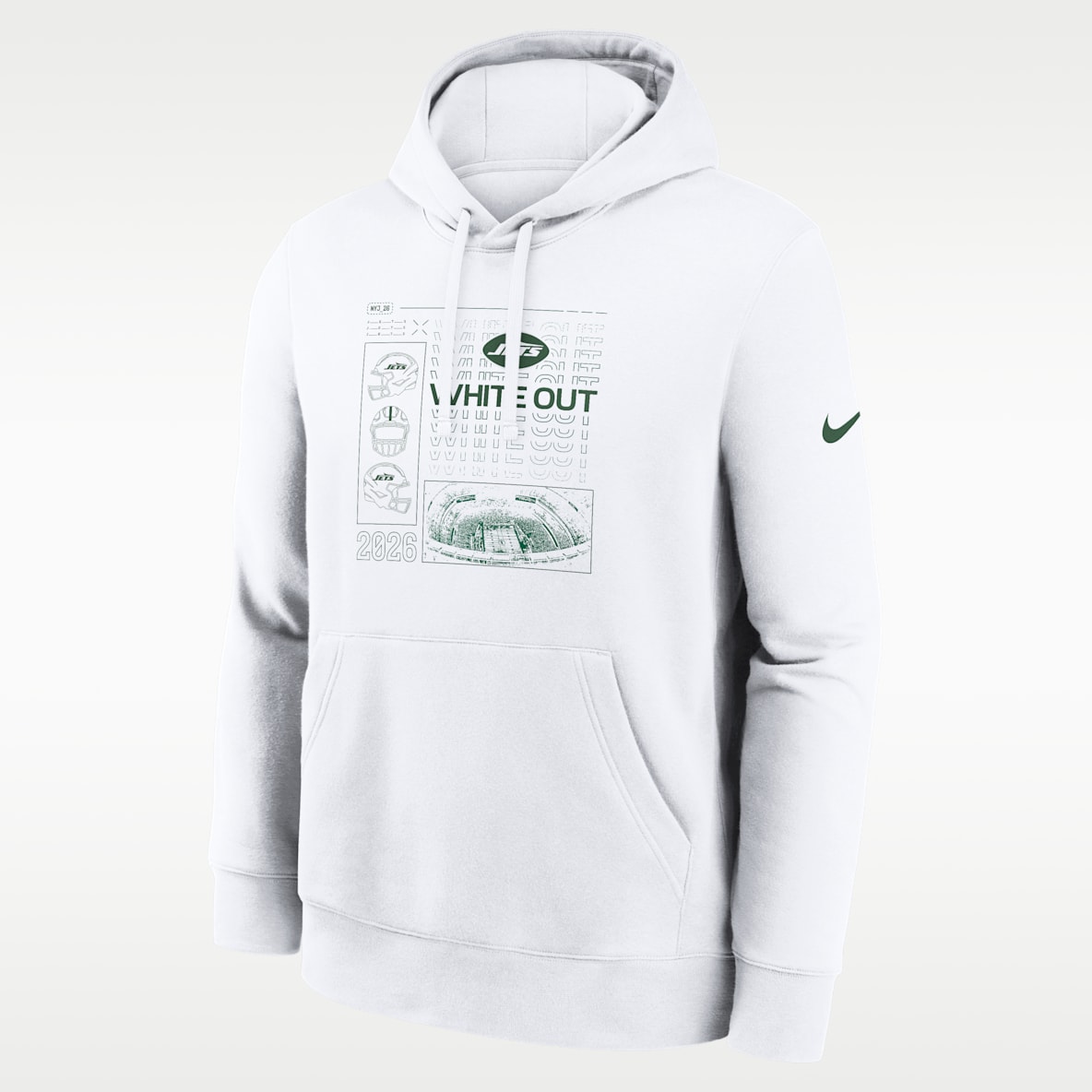 New York Jets White Out Men's Nike NFL Pullover Hoodie