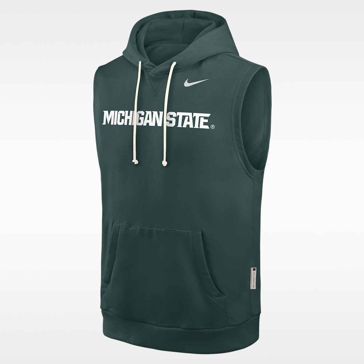 Michigan State Sideline Sudadera universitaria Nike Dri-FIT con gorro, sin cierre y sin mangas para hombre