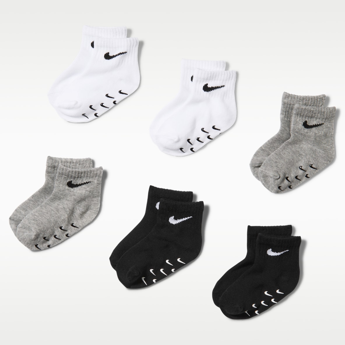 Nike Baby Core Swoosh Gripper Socks (6 Pairs)