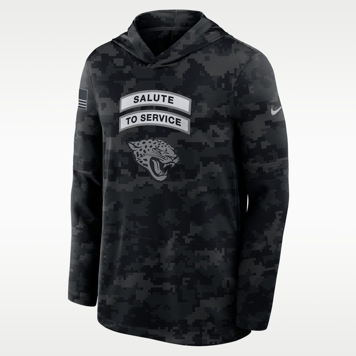 Jacksonville Jaguars Salute to Service Sideline Men's Nike Dri-FIT NFL Long-Sleeve Hooded Top