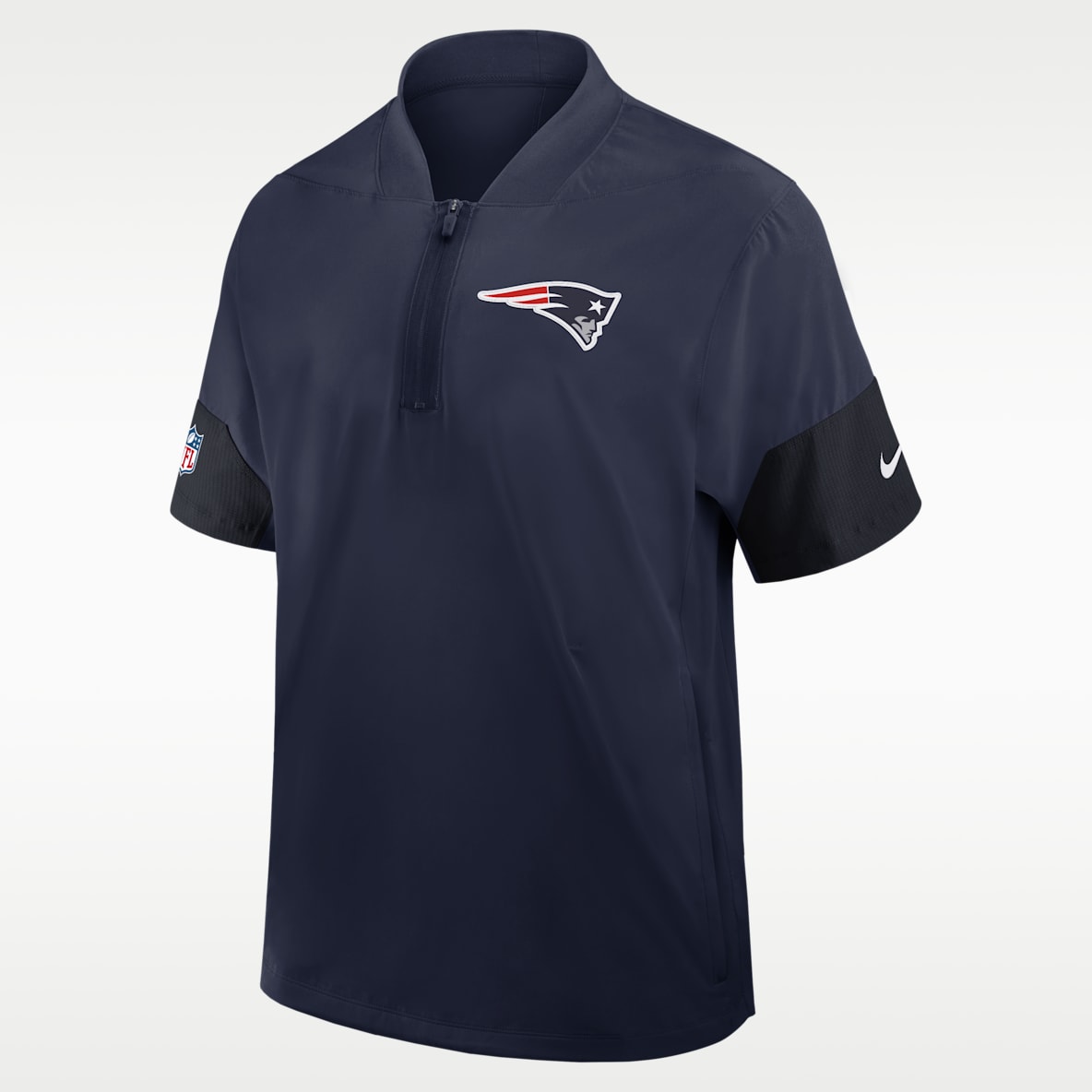 New England Patriots Sideline Coach Men's Nike NFL 1/2-Zip Short-Sleeve Jacket