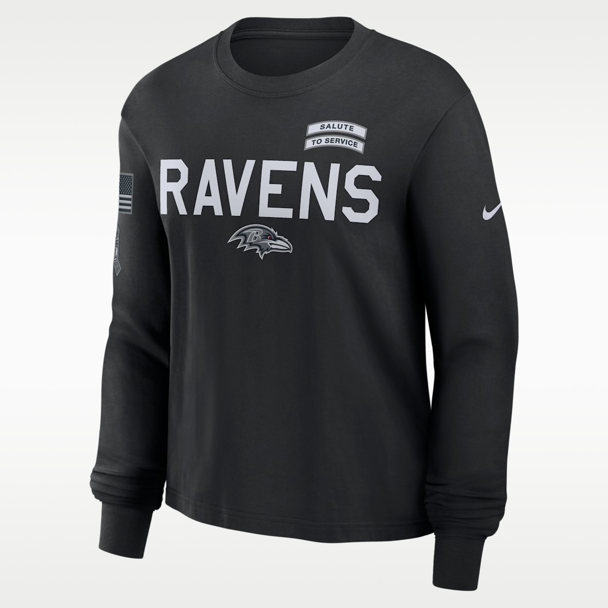 Baltimore Ravens Salute to Service Sideline Women's Nike Dri-FIT NFL Long-Sleeve T-Shirt
