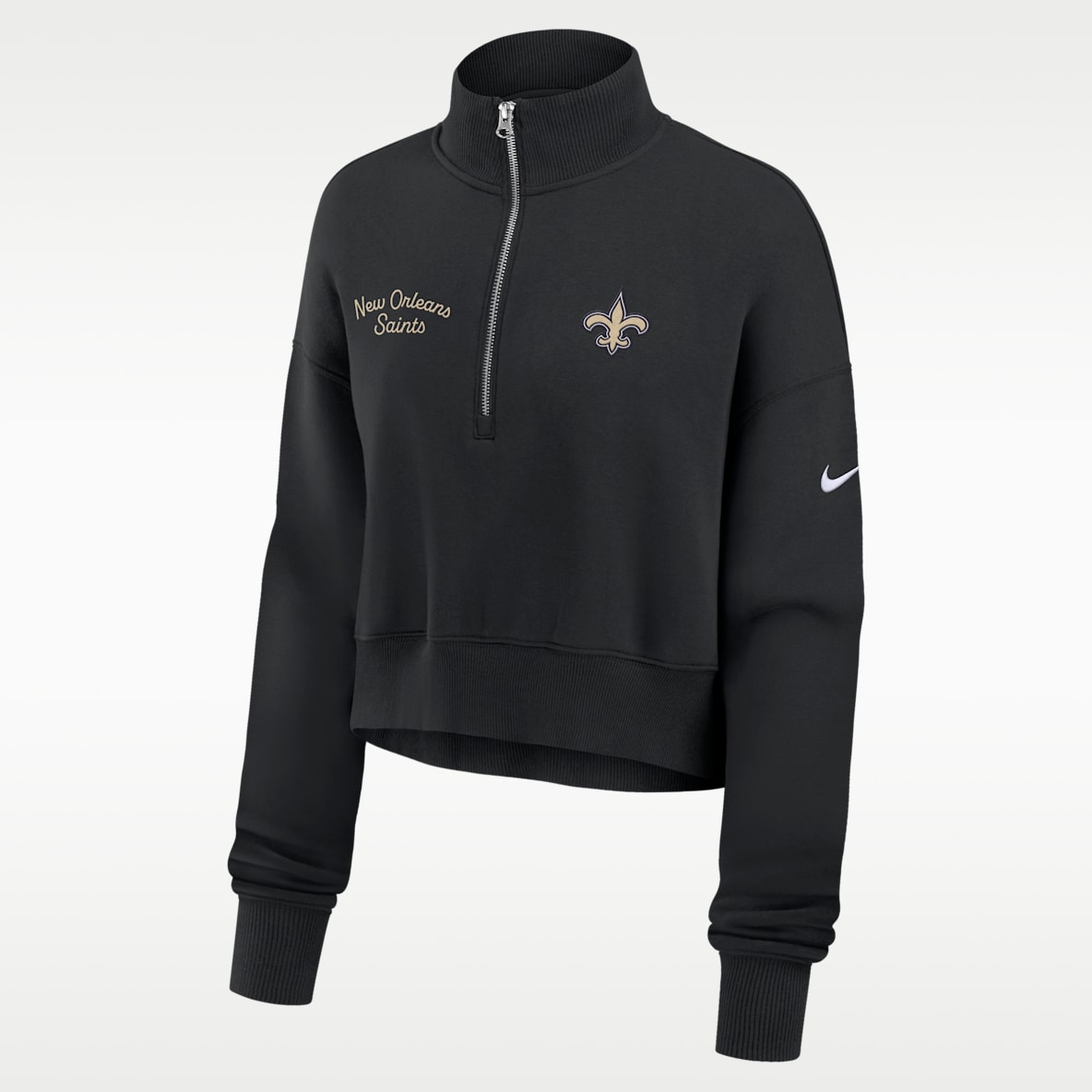 New Orleans Saints Phoenix Women's Nike NFL Cropped 1/4-Zip Crew
