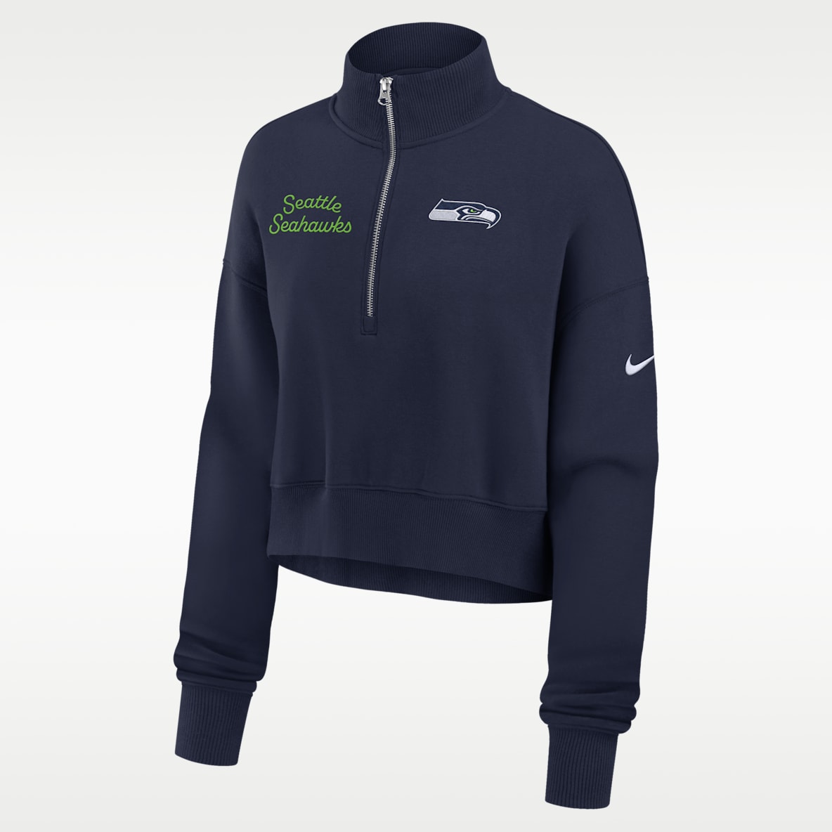 Seattle Seahawks Phoenix Women's Nike NFL Cropped 1/4-Zip Crew