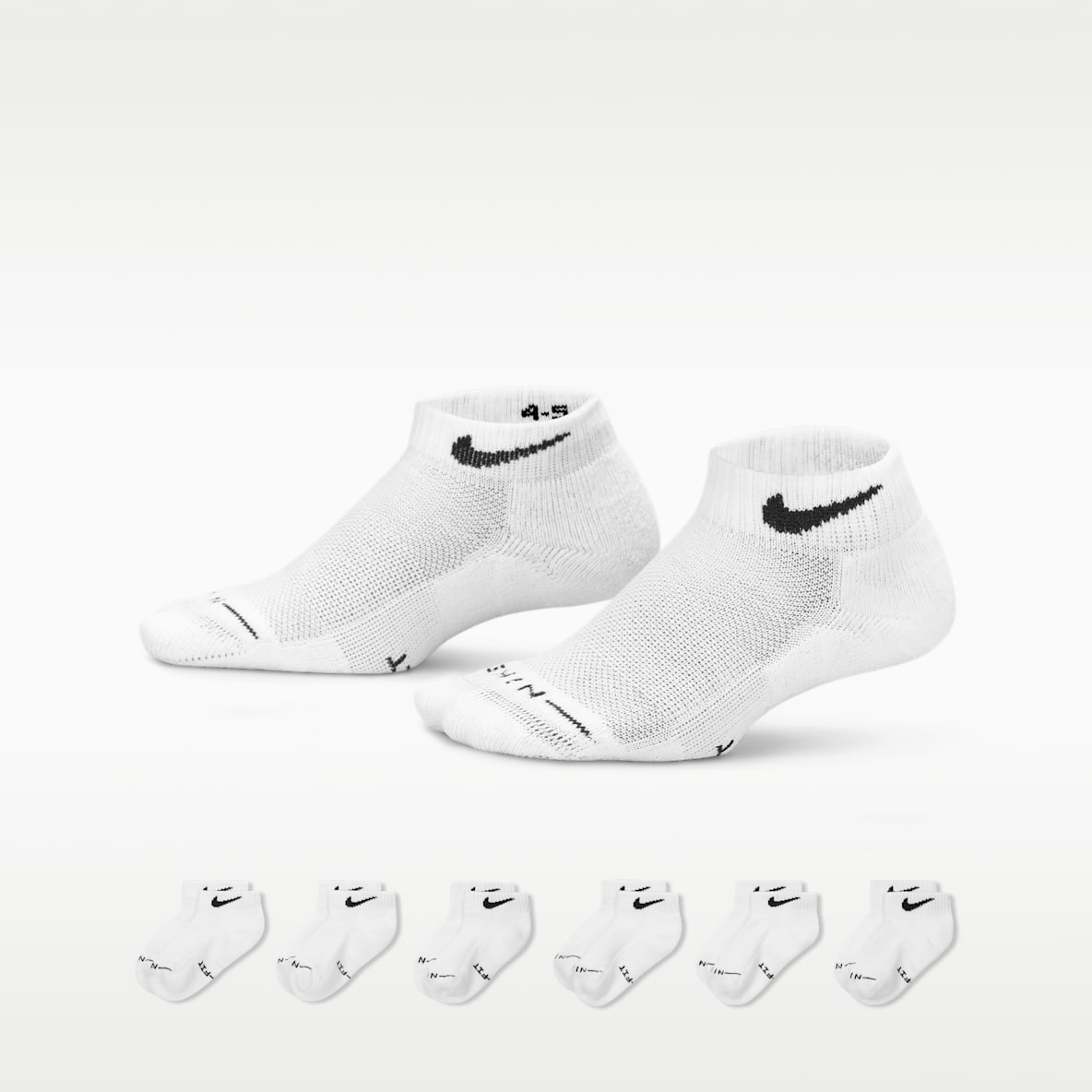 Nike Calcetines bajos Dri-FIT Elevated Everyday para niños (6 pares)