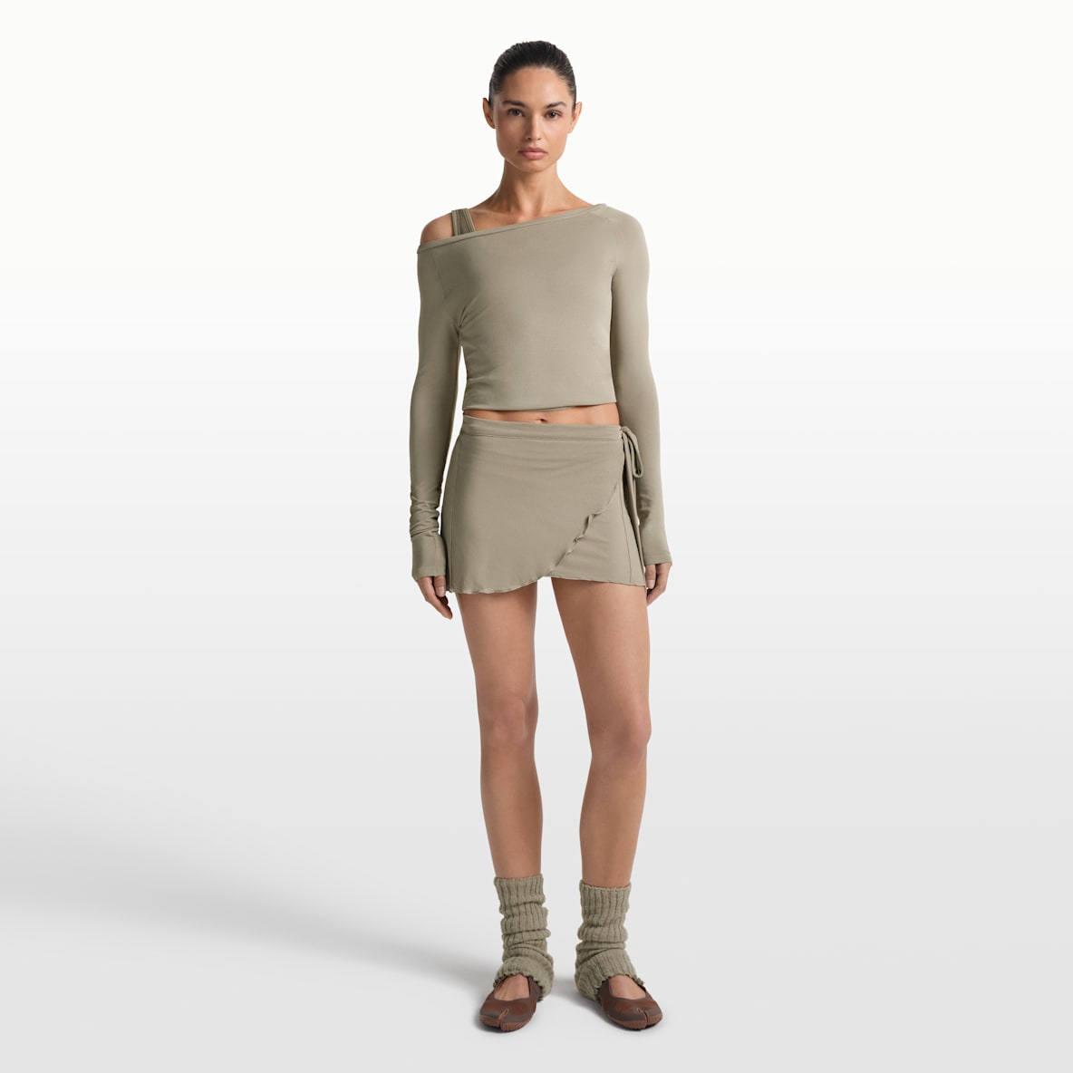 NikeSKIMS 스트레치 니트 여성 랩 스커트
