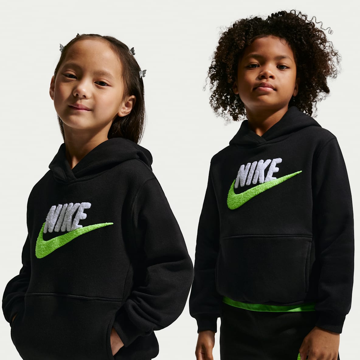 Nike Club Chenille Sudadera con gorro sin cierre para niños talla pequeña