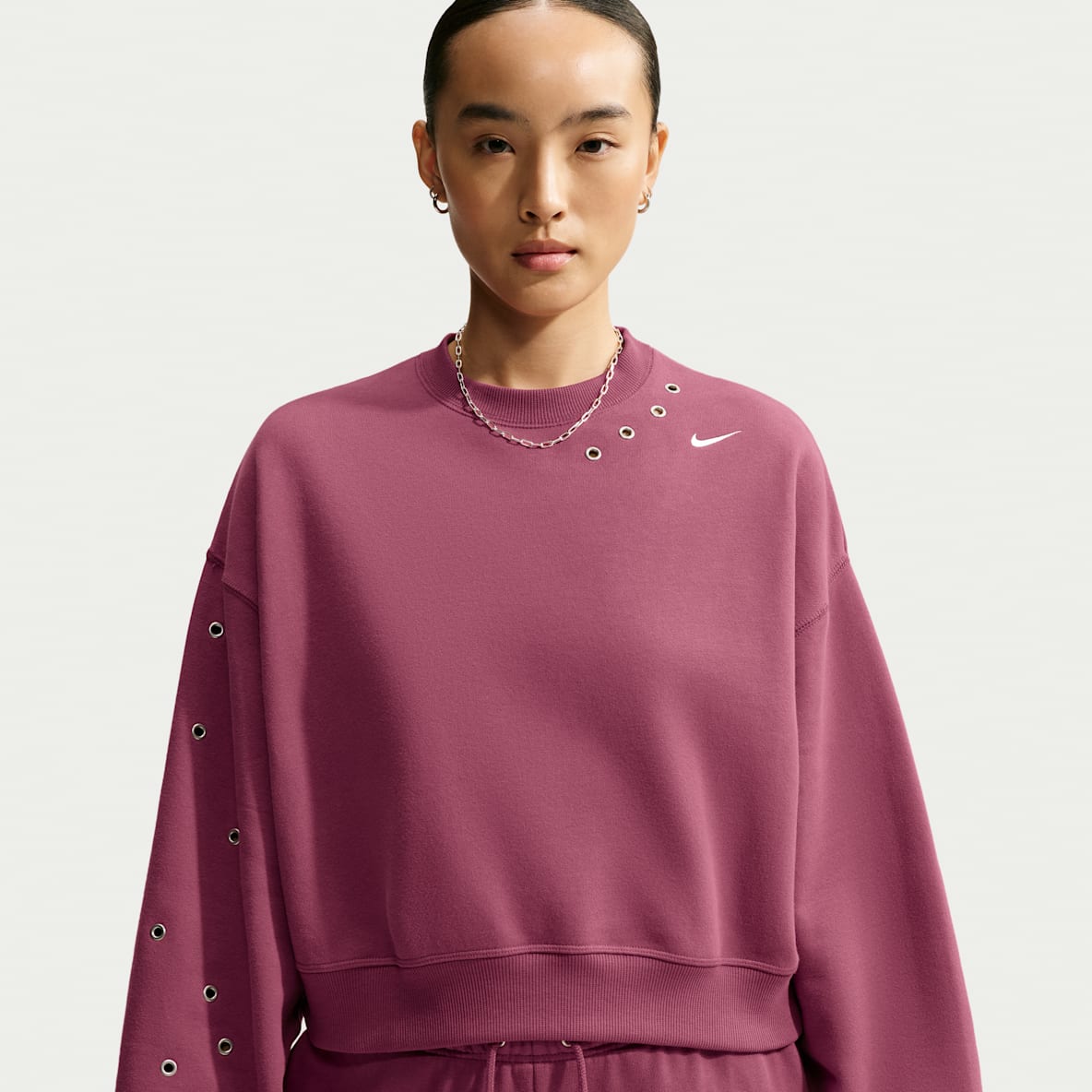 Nike Studio Fleece Medium Weight Women's Oversized Cropped Crew-Neck Sweatshirt