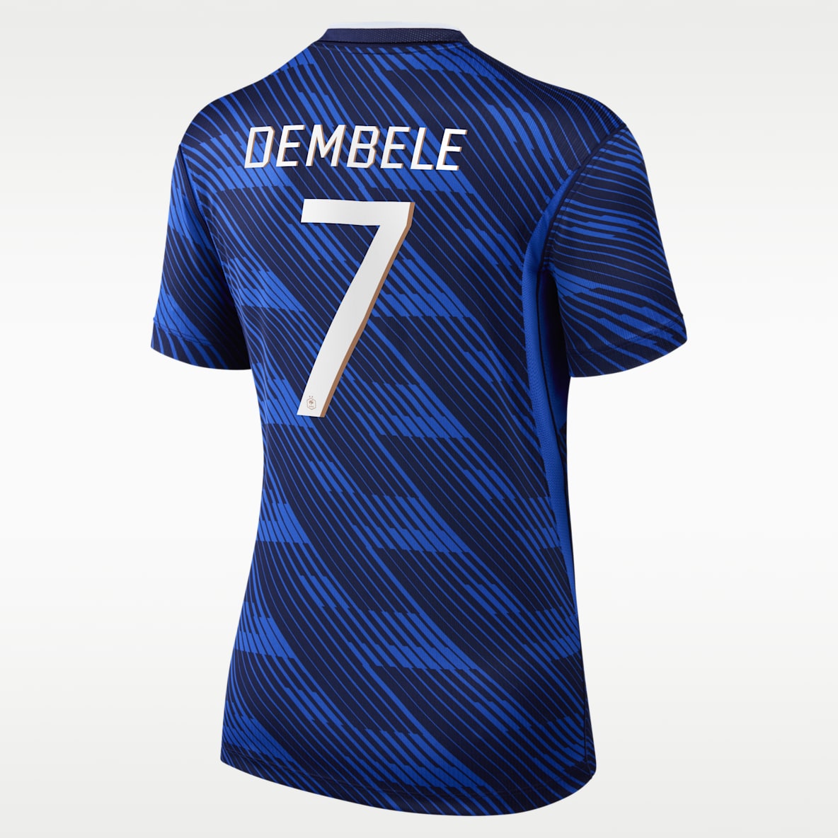 Ousmane Dembélé France National Team 2026 Stadium Home Jersey de fútbol Nike Dri-FIT para mujer