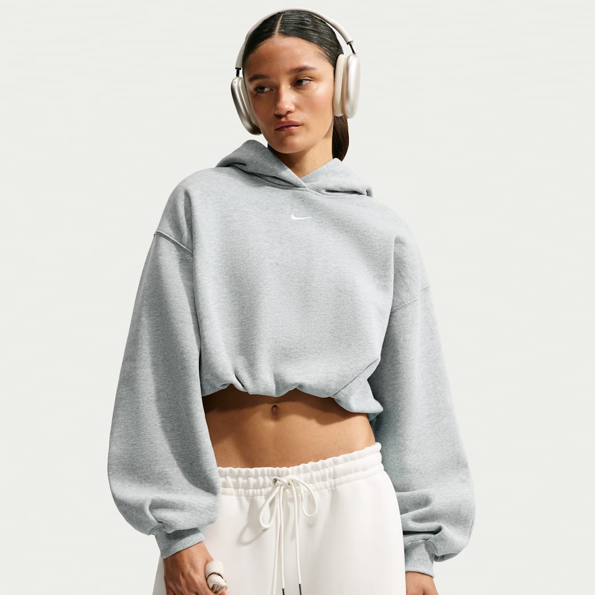 Nike Studio Fleece Medium Weight Women's Oversized Cropped Hoodie