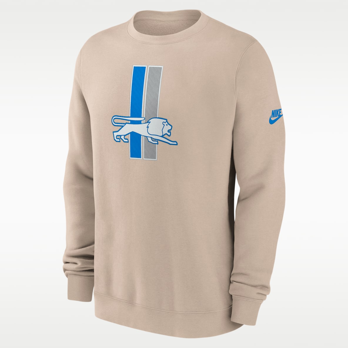 Detroit Lions Rewind Club Sudadera de cuello redondo sin cierre Nike de la NFL para hombre