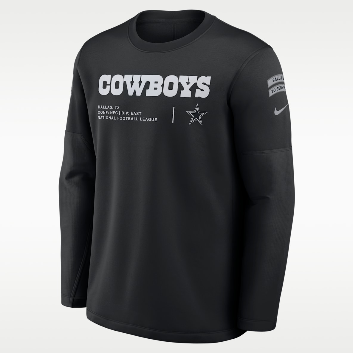 Dallas Cowboys Salute to Service Sideline Coaches Sudadera de cuello redondo sin cierre Nike de la NFL para hombre