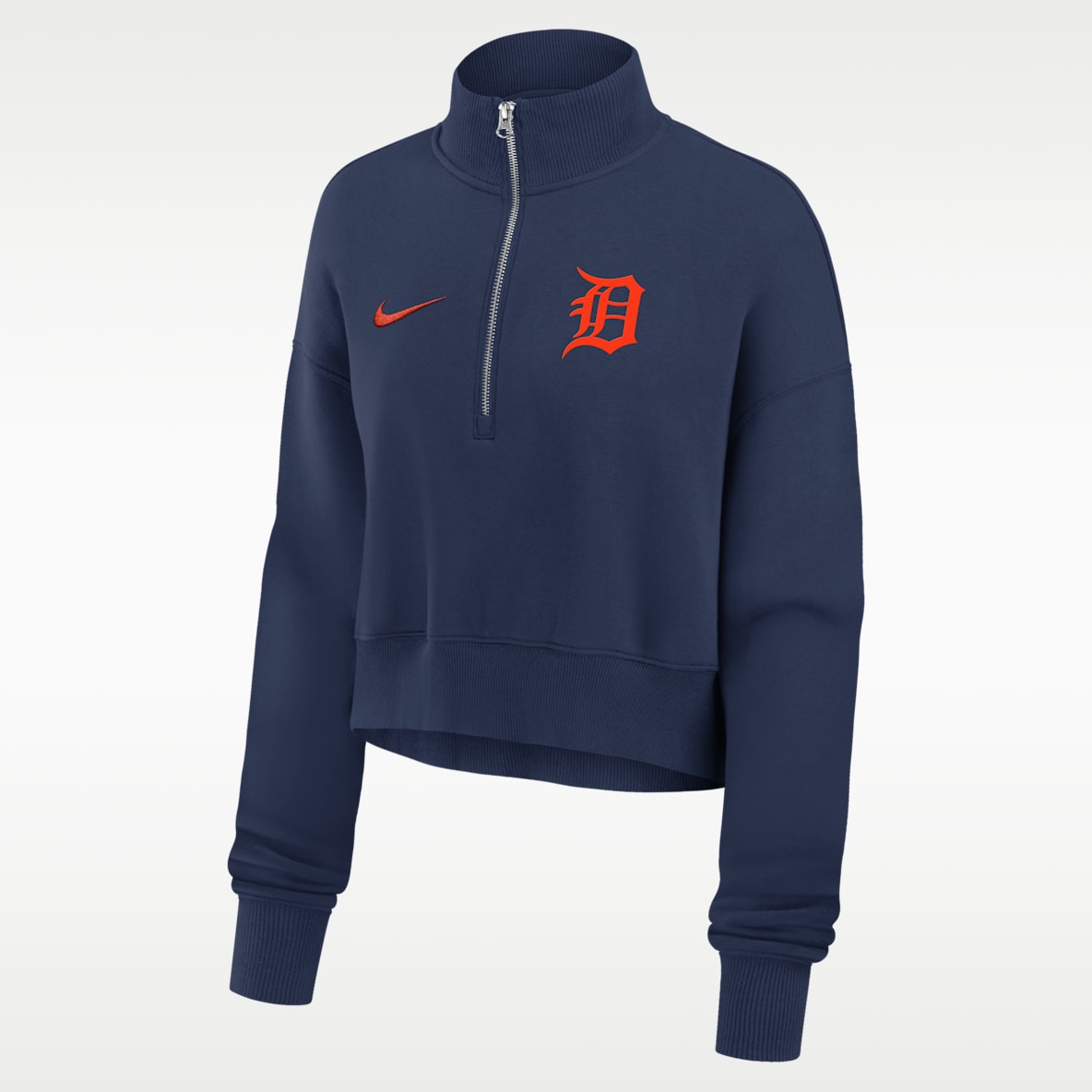 Detroit Tigers Phoenix Women's Nike MLB Cropped 1/4-Zip Crew