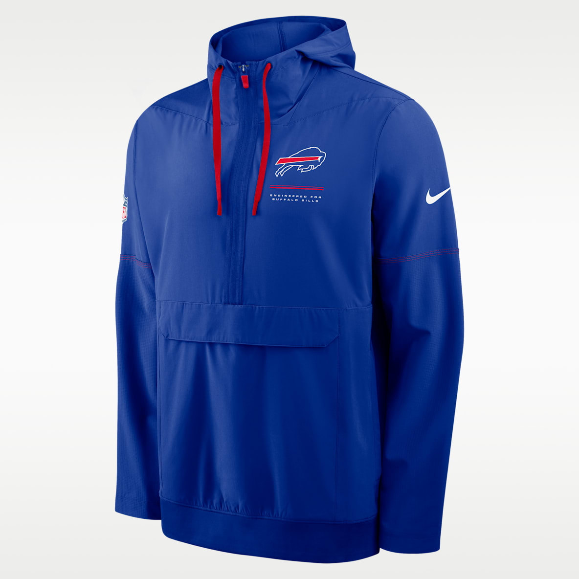 Buffalo Bills Sideline Anorak Chamarra con gorro de medio cierre Nike de la NFL para hombre