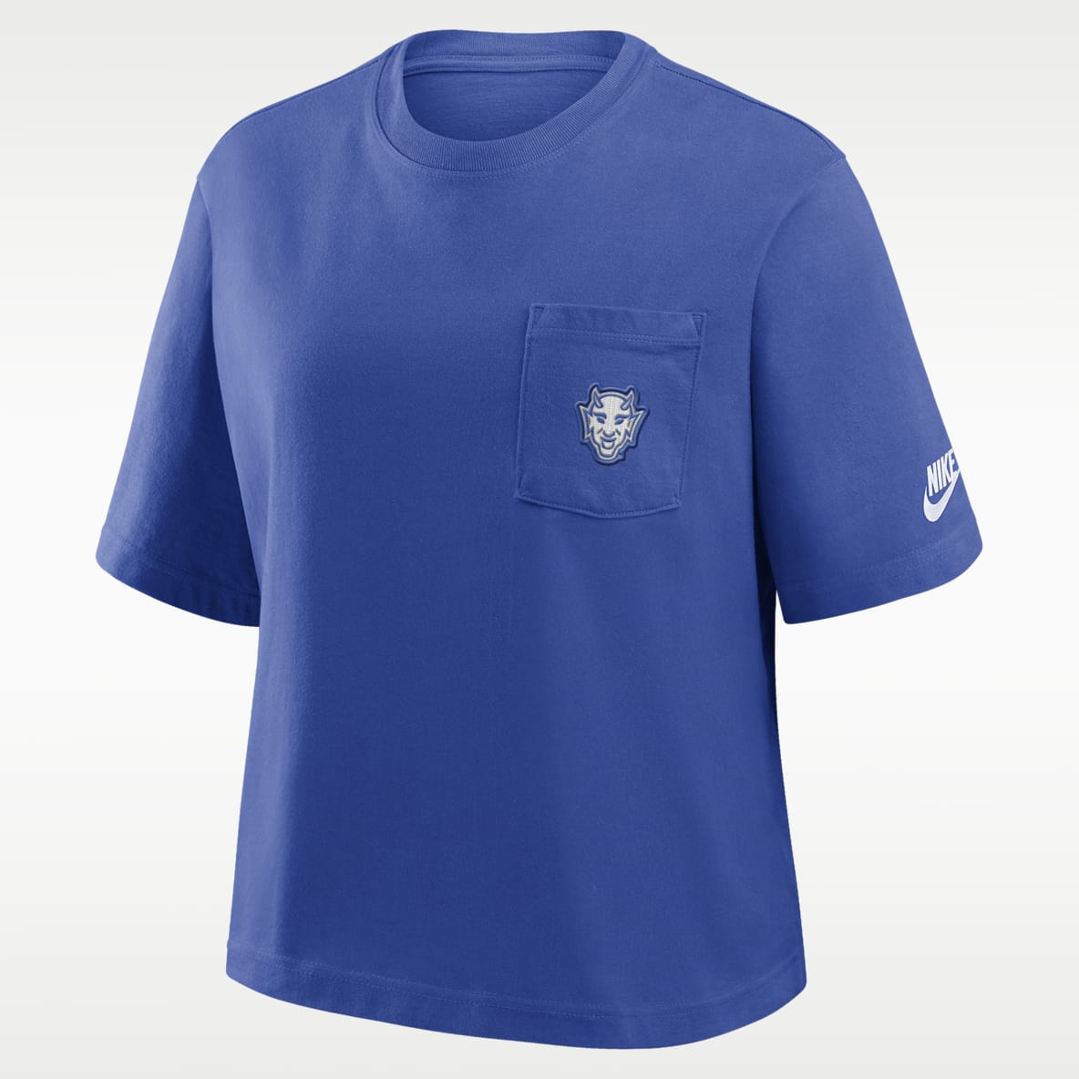 Duke Legacy Pocket Boxy Playera universitaria Nike para mujer