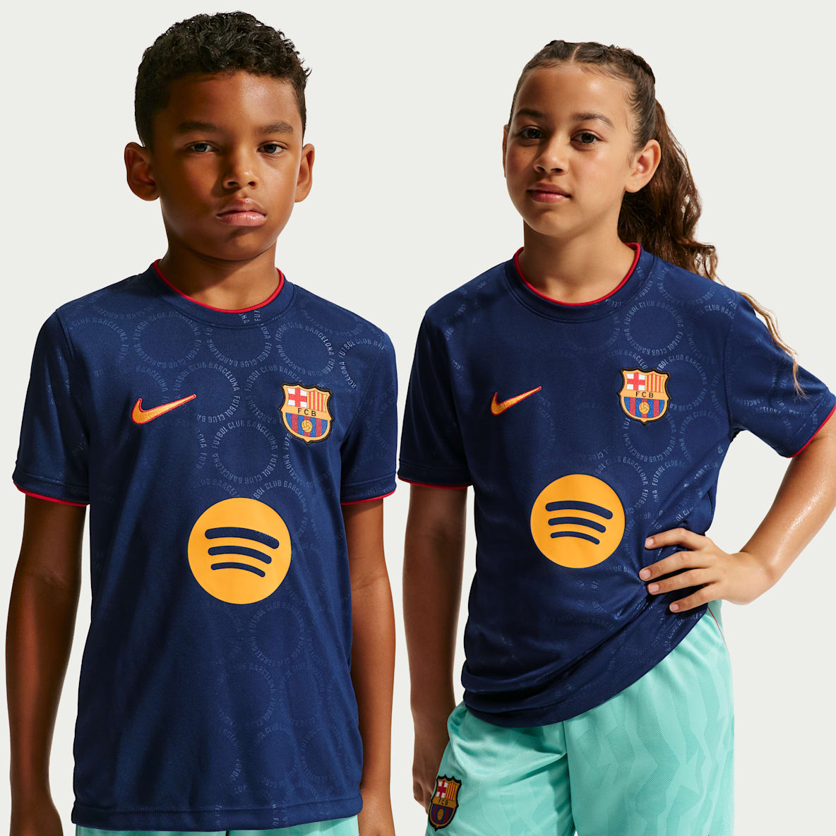 FC Barcelona Third Big Kids' Nike Dri-FIT Soccer Pre-Match Top